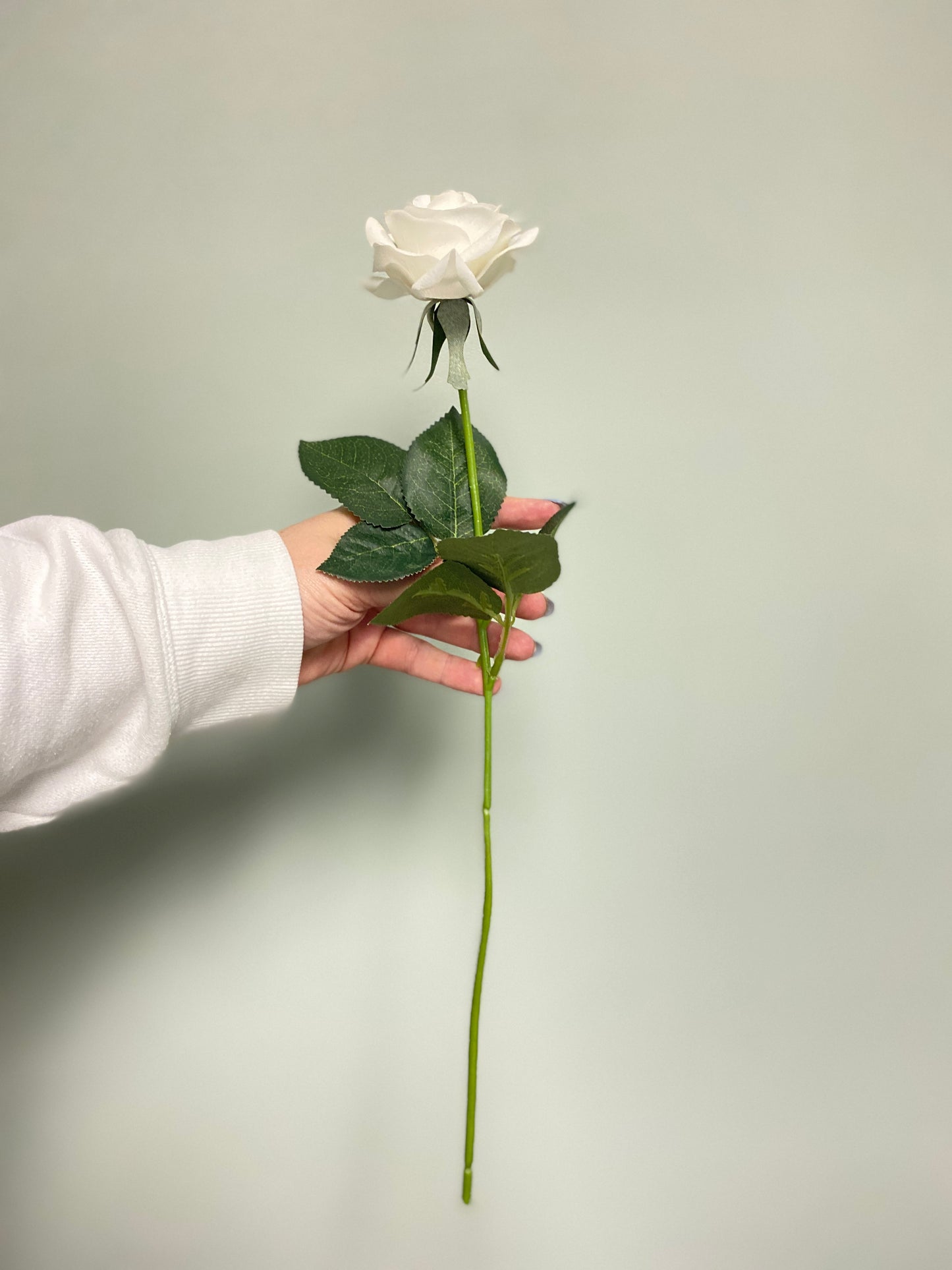 Real Touch Rose Stem - Ivory