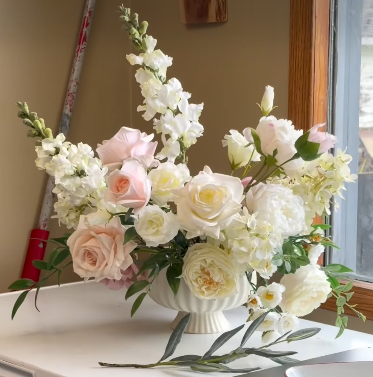 Compote Centrepiece - Blush & Ivory Collection | Wedding Floral Rental