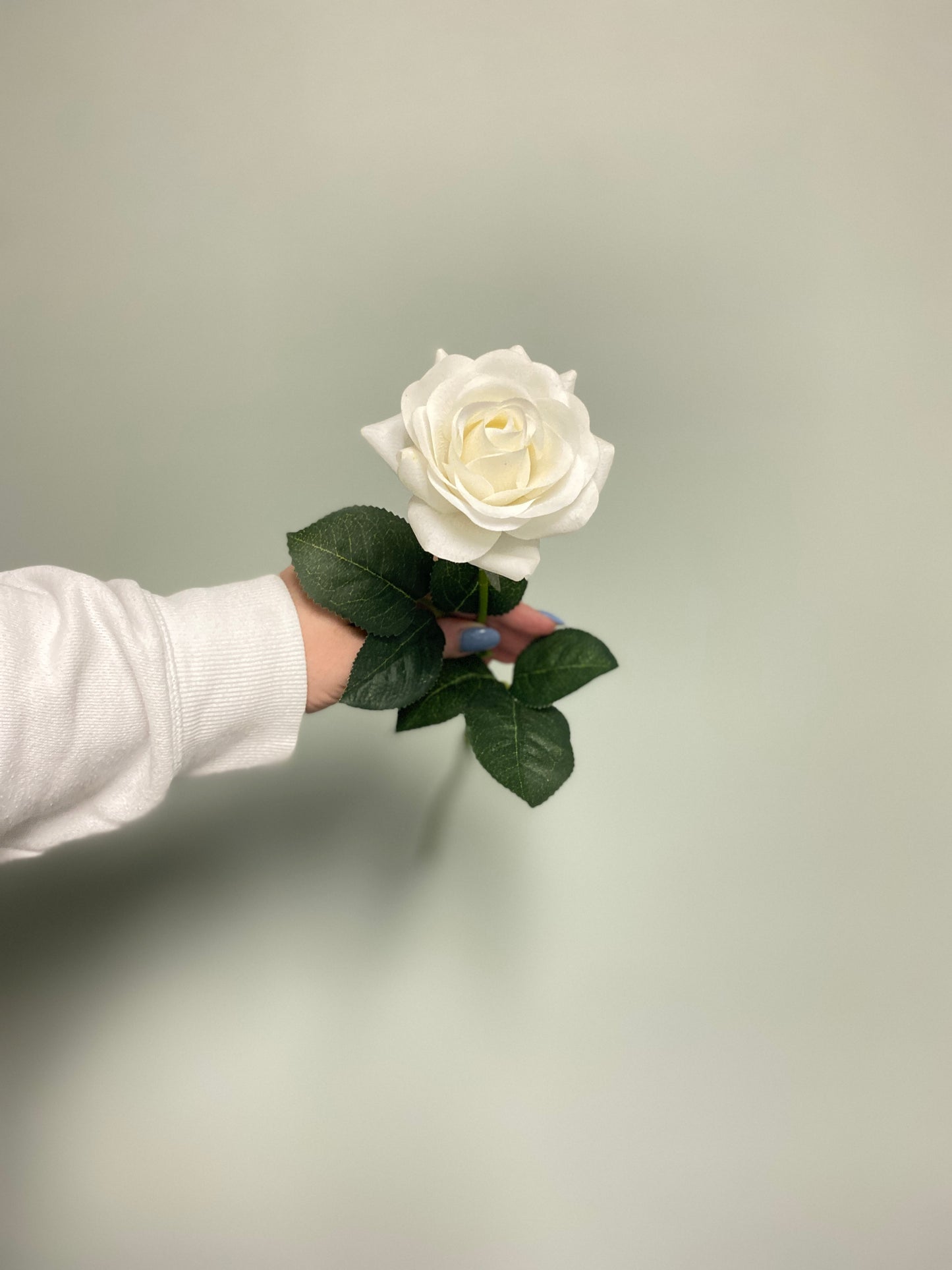 Real Touch Rose Stem - Ivory