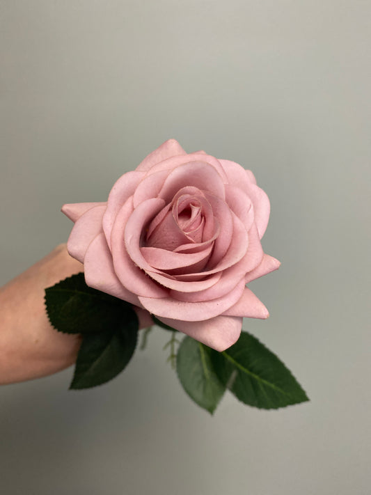 Real Touch Rose Stem - Pink Dusk