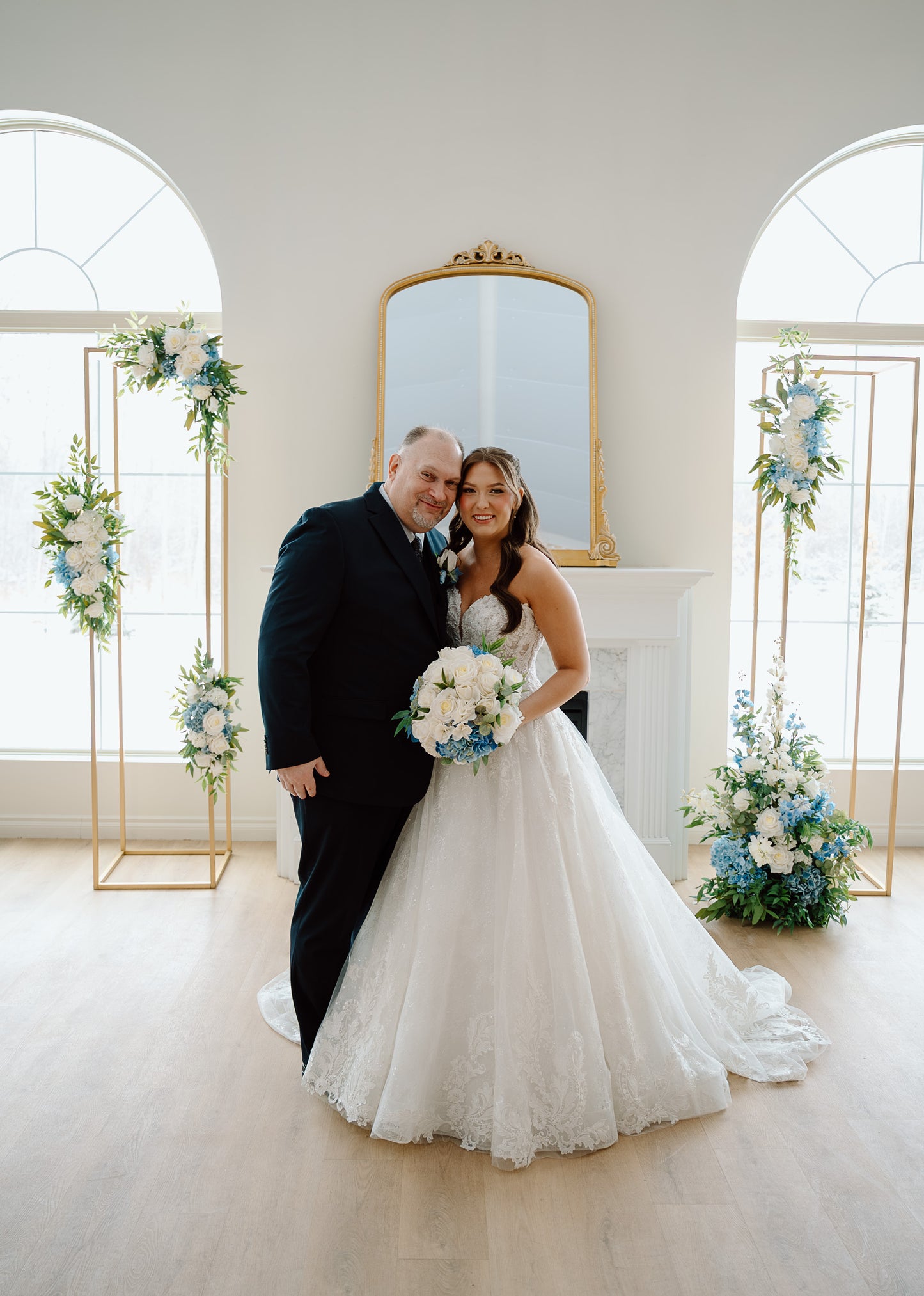 The Traditional Round Bridal Bouquet | Blue & White Collection | Wedding Flowers