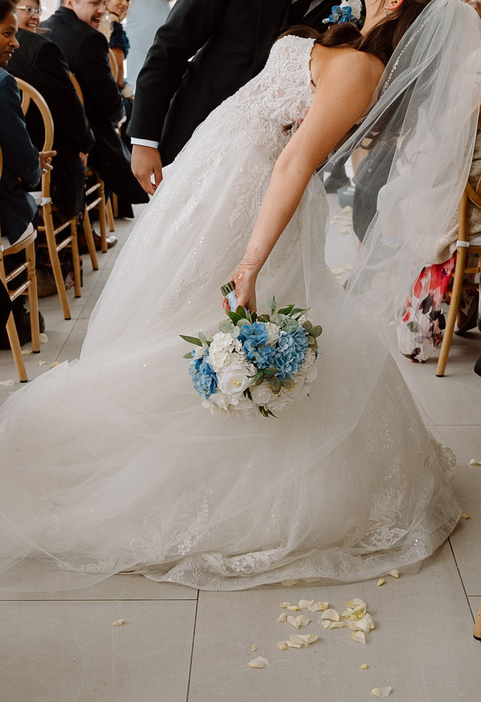 The Traditional Round Bridal Bouquet | Blue & White Collection | Wedding Flowers
