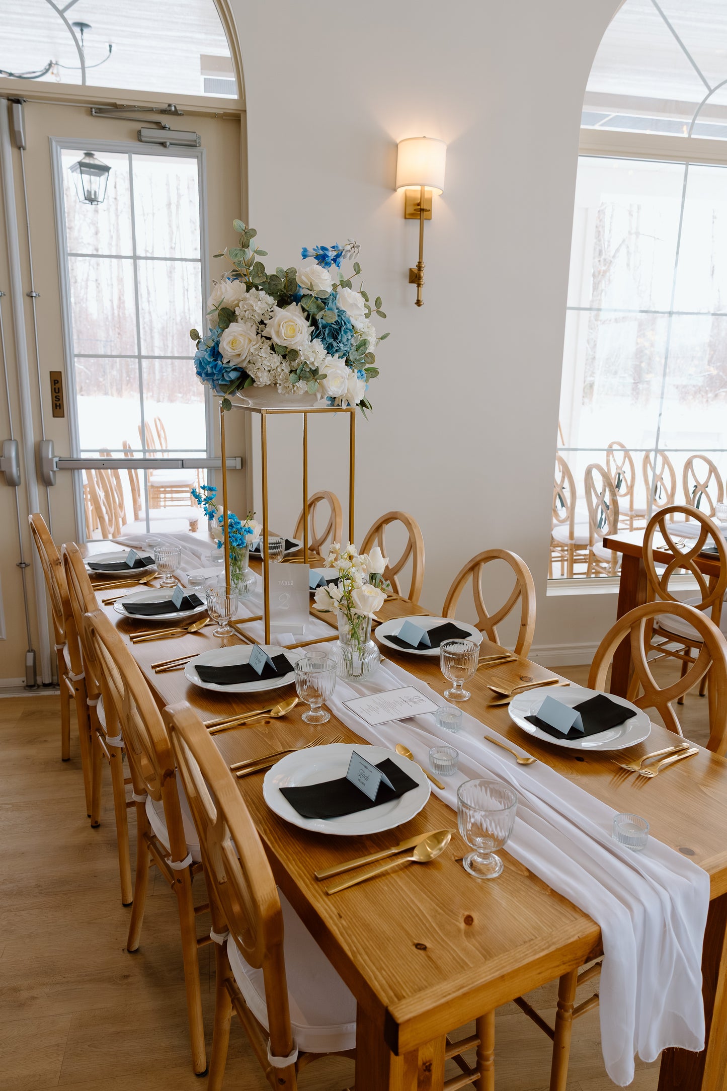 Gold Centrepiece Stand Rental | Stand Only | The Blue & White Collection | Additional Decor