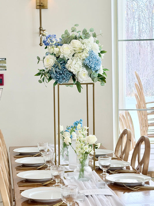 Rounded Centrepiece Arrangement Rental | Blue & White Collection | Wedding Flowers