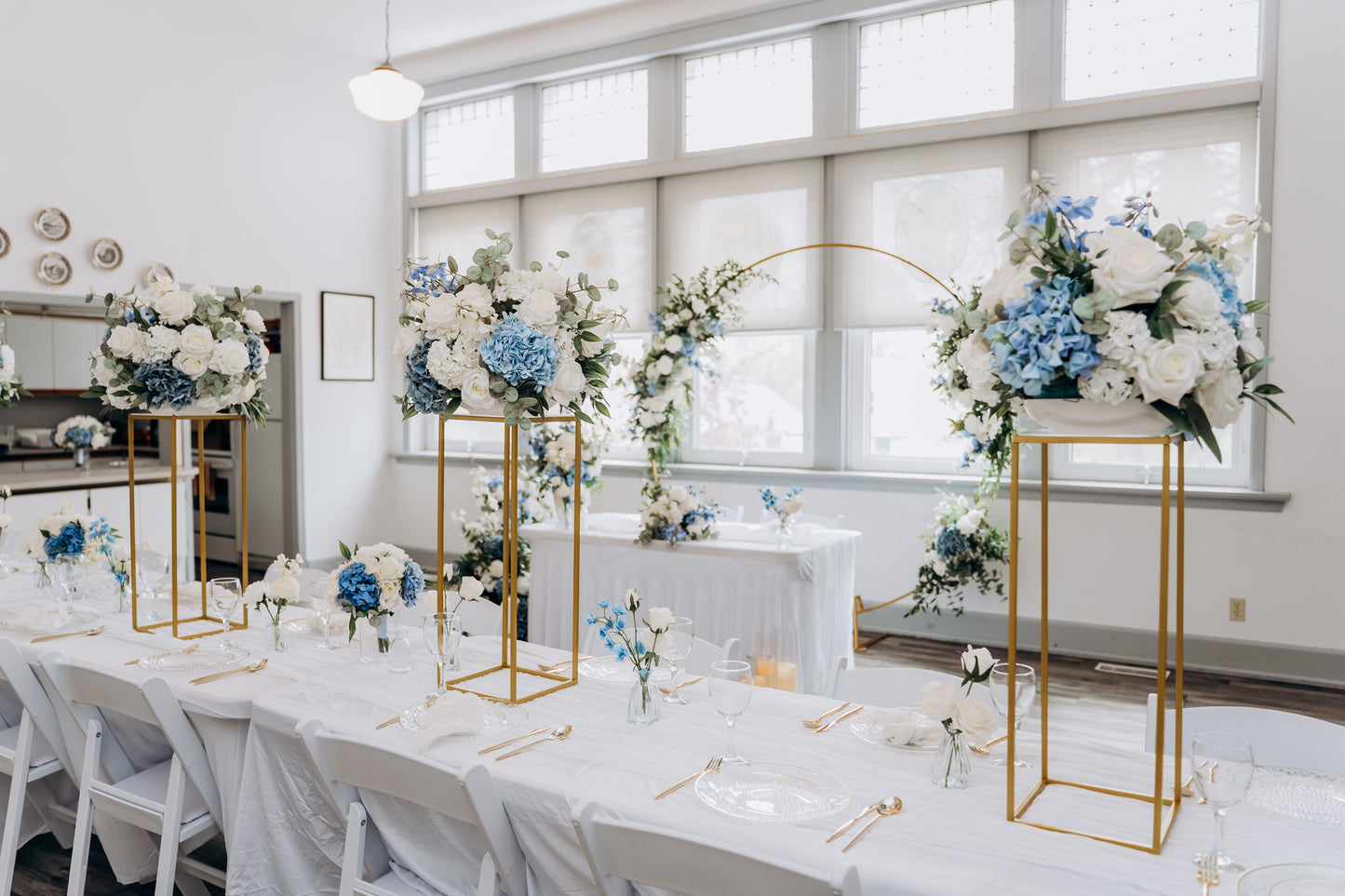 Ceremony Arch Installation Package - Blue & White Collection | Wedding Floral Rental Set