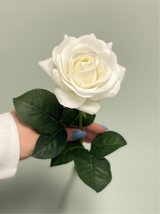 Real Touch Rose Stem - Ivory