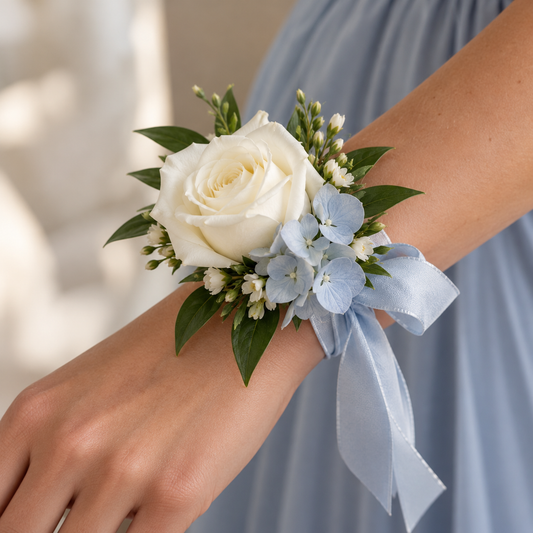 CUSTOM Corsage - Blue & White Collection | Wedding Party Flowers