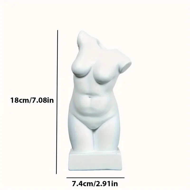 Woman Contemporary Resin Vase - White